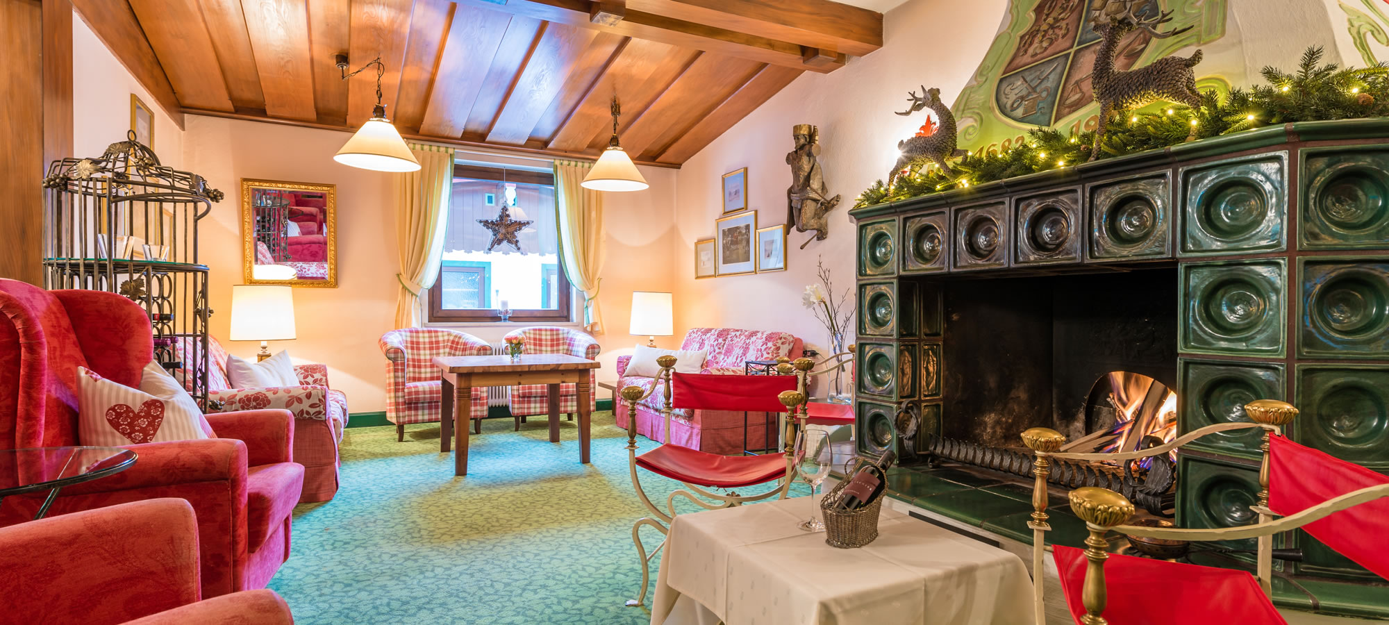 Kamin im Hotel Villa Rieder
